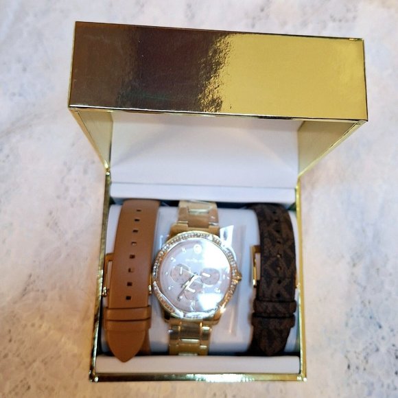 Michael Kors Oversized Alek Gold-Tone Watch Gift Set - Picture 3 of 3